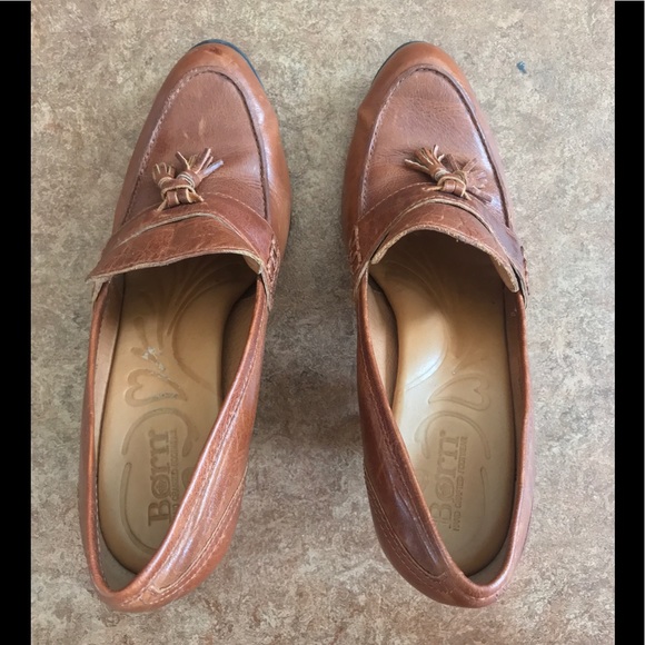 Born Handcrafted Cognac brown leather Oxford Heels dark academia - Picture 2 of 4